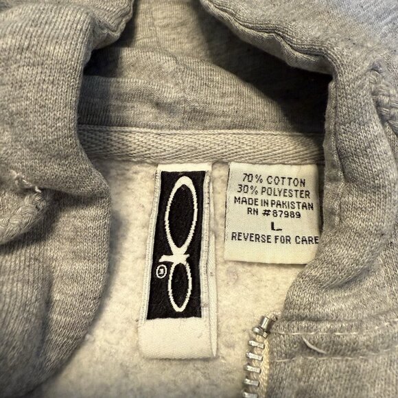 Vintage 1980's Ocean Pacific Gray Zip Front Hoodie Sweatshirt - Large - Picture 5 of 5